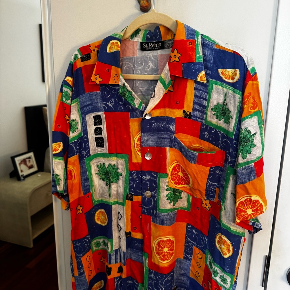VINTAGE ST REMO Colorful 90s Button Down Shirt - Picture 5 of 5